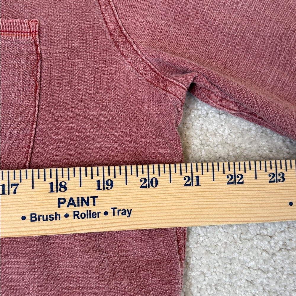 Marine Layer Stonewashed Red Cotton Long Sleeve Button Shirt Mens Size Medium - Picture 8 of 11